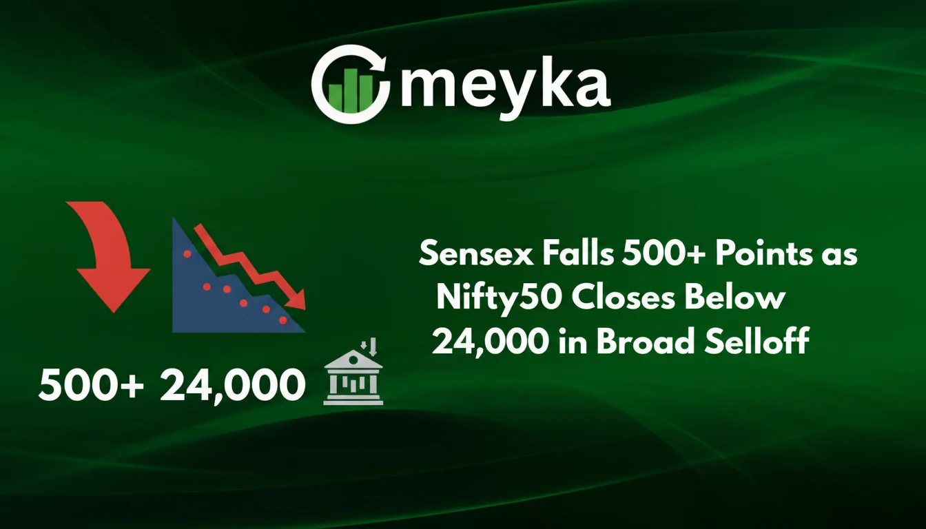 Sensex Falls Over 500 Points as Nifty50 Slips Below 24,000 in Broad Market Selloff
