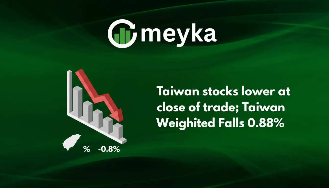 Taiwan stocks lower at close of trade; Taiwan Weighted Falls 0.88%