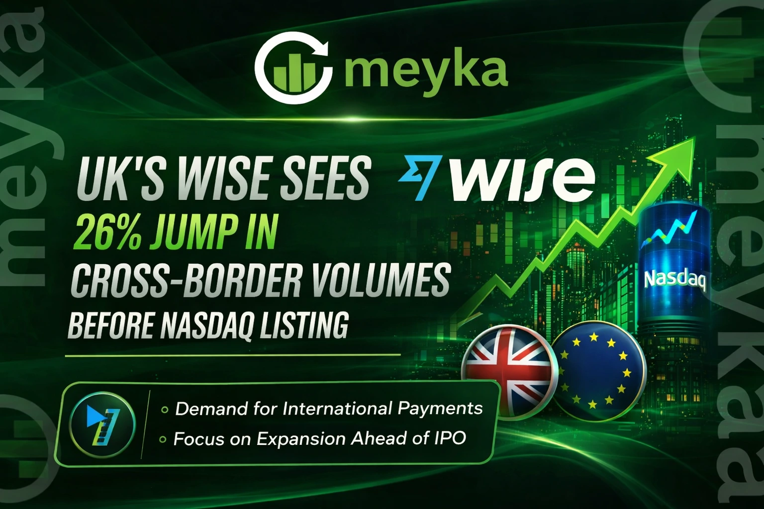 UK’s Wise Sees 26% Jump in Cross-Border Volumes Before Nasdaq Listing