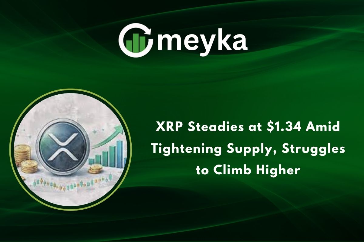 XRP Steadies at $1.34 Amid Tightening Supply, Struggles to Climb Higher
