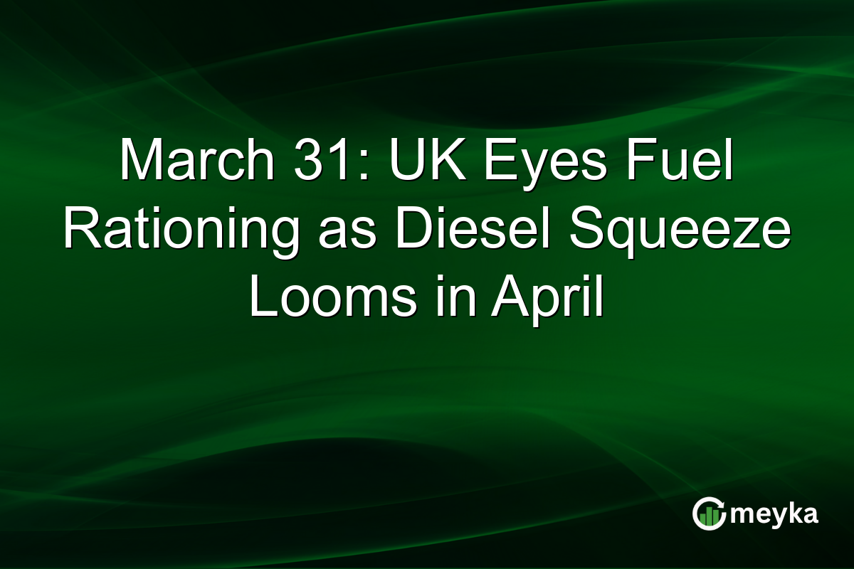 March 31: UK Eyes Fuel Rationing as Diesel Squeeze Looms in April
