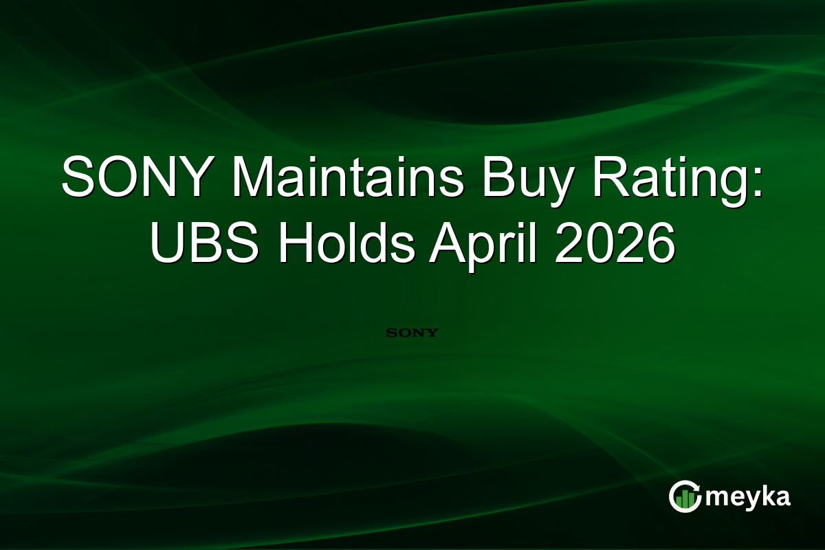 SONY Maintains Buy Rating: UBS Holds April 2026