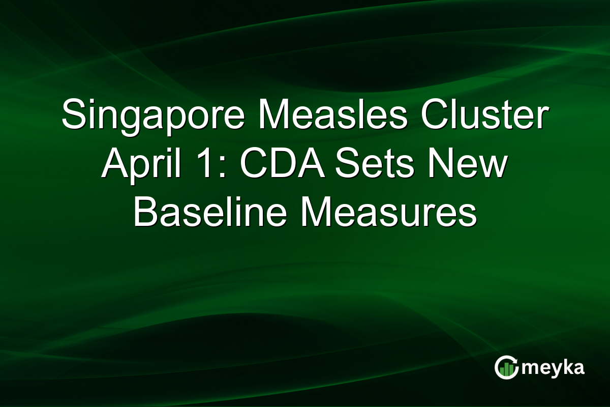 Singapore Measles Cluster April 1: CDA Sets New Baseline Measures