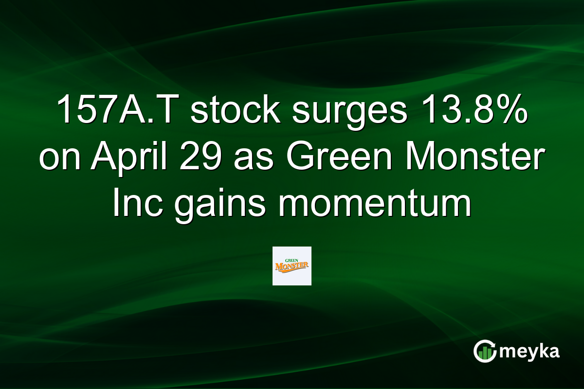 157A.T stock surges 13.8% on April 29 as Green Monster Inc gains momentum