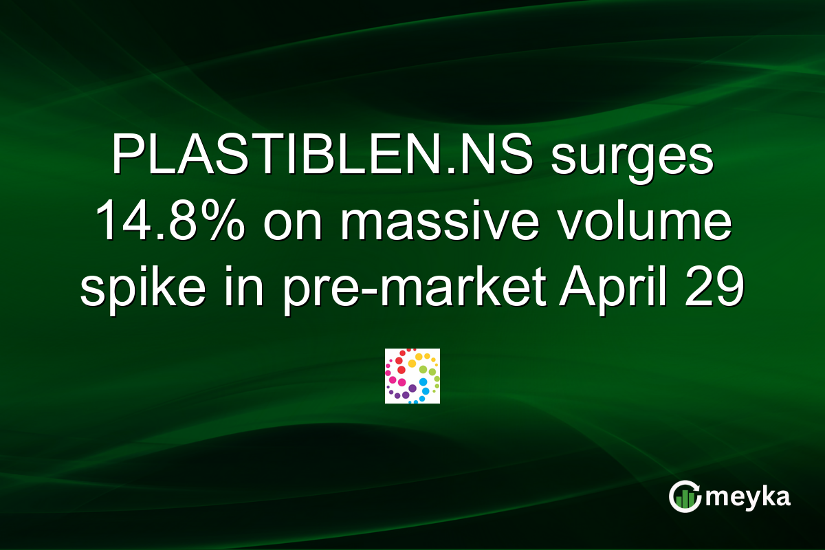 PLASTIBLEN.NS surges 14.8% on massive volume spike in pre-market April 29