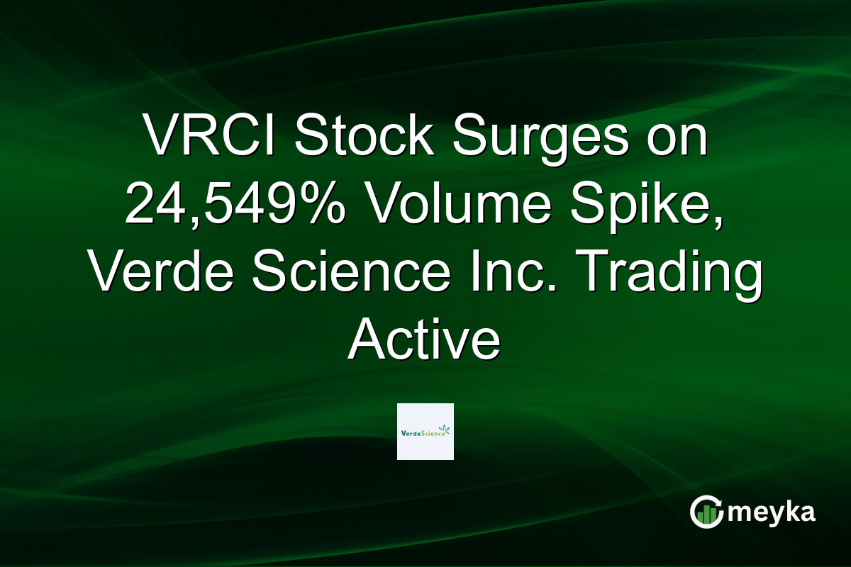 VRCI Stock Surges on 24,549% Volume Spike, Verde Science Inc. Trading Active