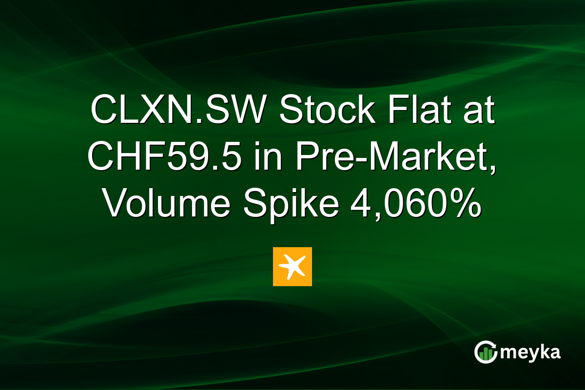 CLXN.SW Stock Flat at CHF59.5 in Pre-Market, Volume Spike 4,060%