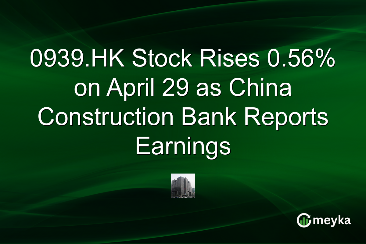 0939.HK Stock Rises 0.56% on April 29 as China Construction Bank Reports Earnings