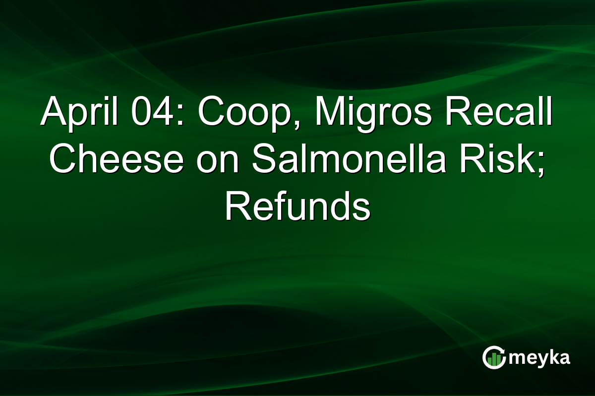 April 04: Coop, Migros Recall Cheese on Salmonella Risk; Refunds