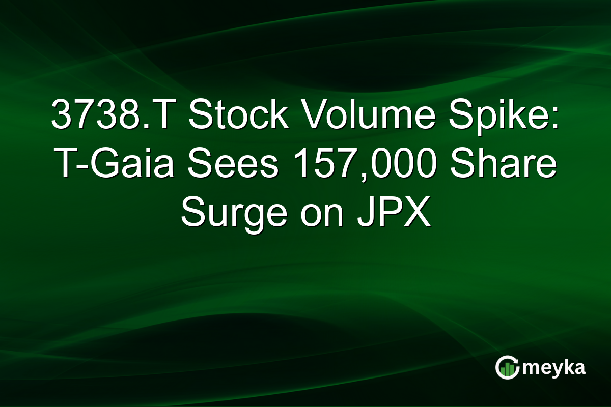 3738.T Stock Volume Spike: T-Gaia Sees 157,000 Share Surge on JPX