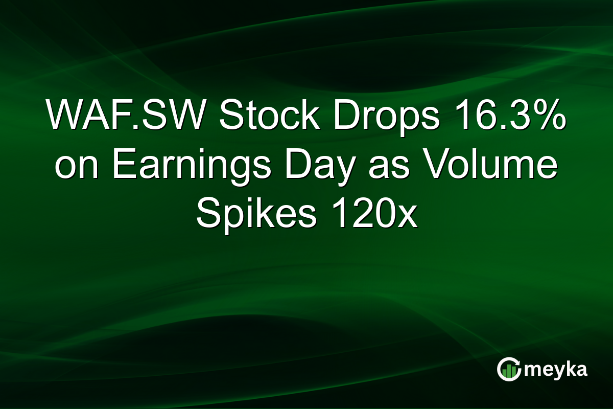 WAF.SW Stock Drops 16.3% on Earnings Day as Volume Spikes 120x