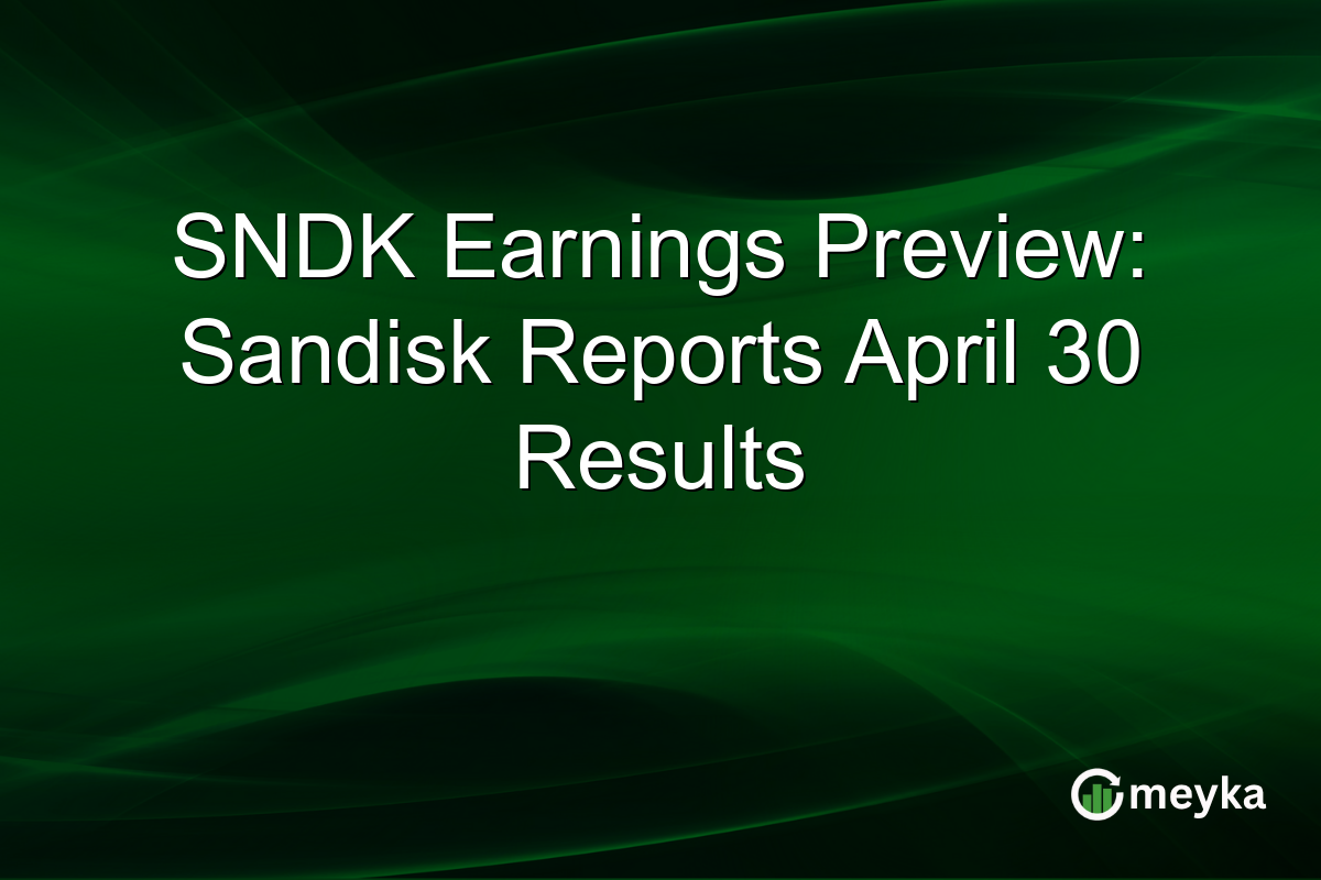 SNDK Earnings Preview: Sandisk Reports April 30 Results