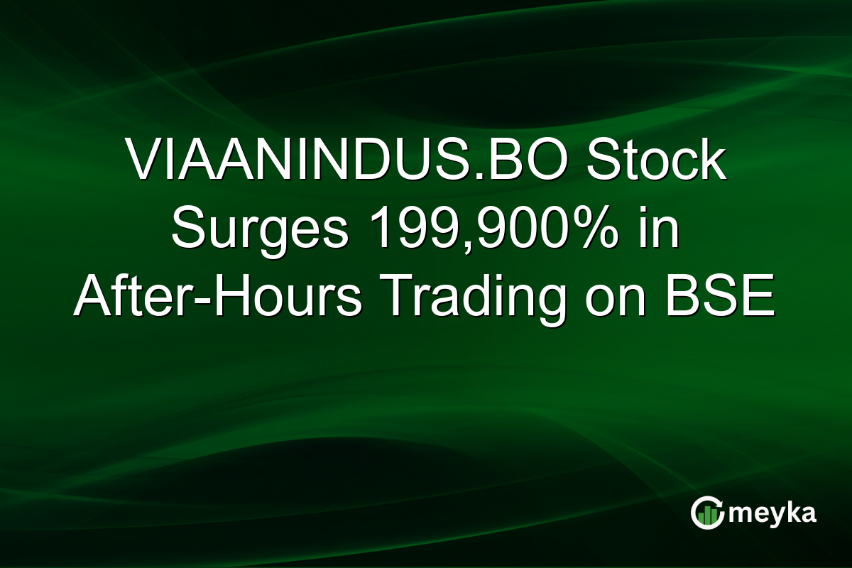 VIAANINDUS.BO Stock Surges 199,900% in After-Hours Trading on BSE