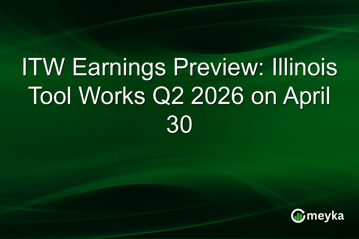 ITW Earnings Preview: Illinois Tool Works Q2 2026 on April 30