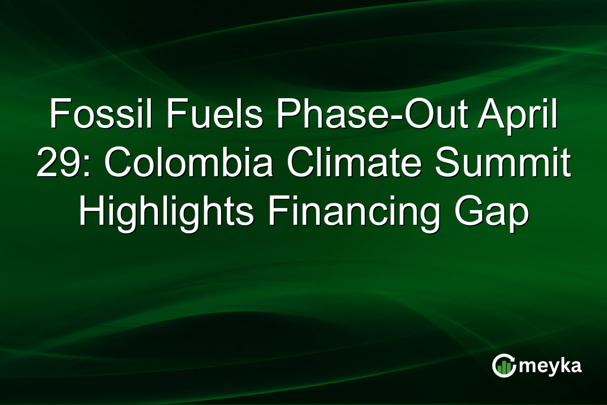 Fossil Fuels Phase-Out April 29: Colombia Climate Summit Highlights Financing Gap