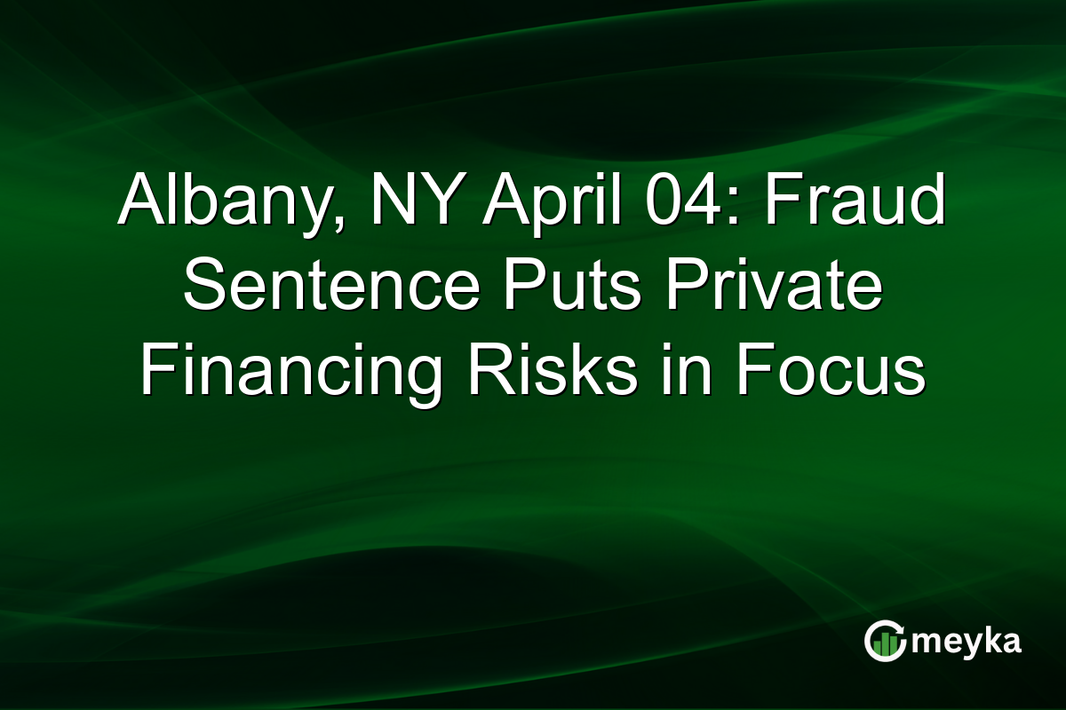 Albany, NY April 04: Fraud Sentence Puts Private Financing Risks in Focus