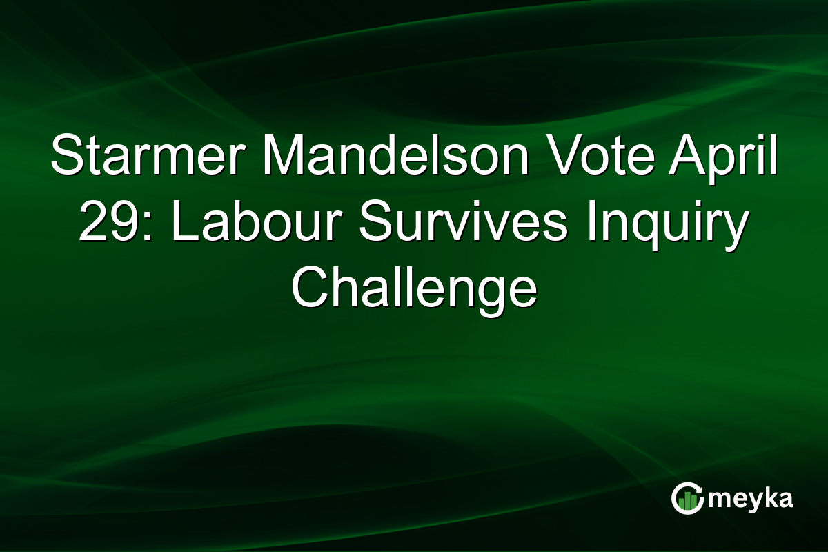 Starmer Mandelson Vote April 29: Labour Survives Inquiry Challenge