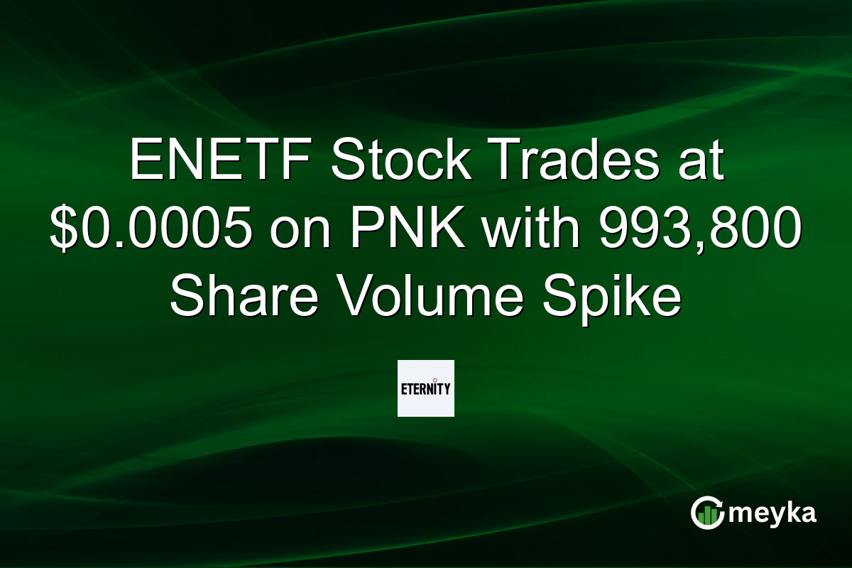 ENETF Stock Trades at $0.0005 on PNK with 993,800 Share Volume Spike