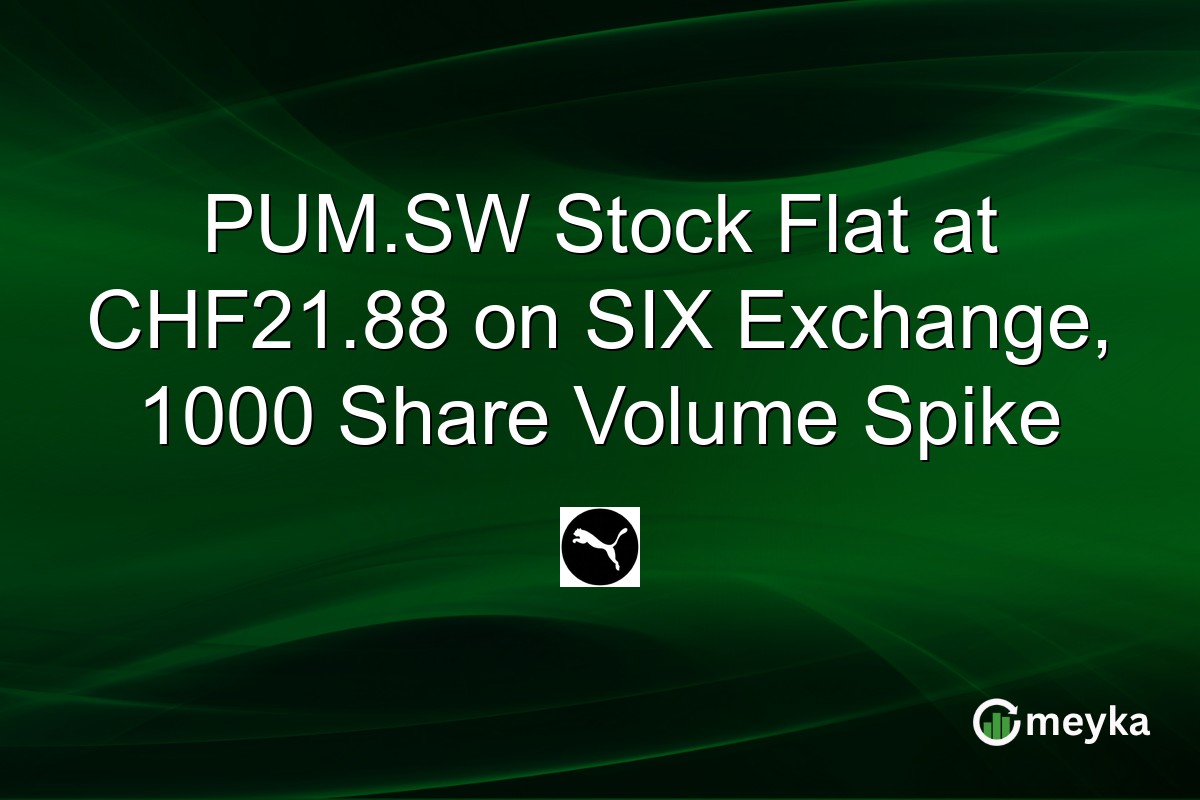 PUM.SW Stock Flat at CHF21.88 on SIX Exchange, 1000 Share Volume Spike