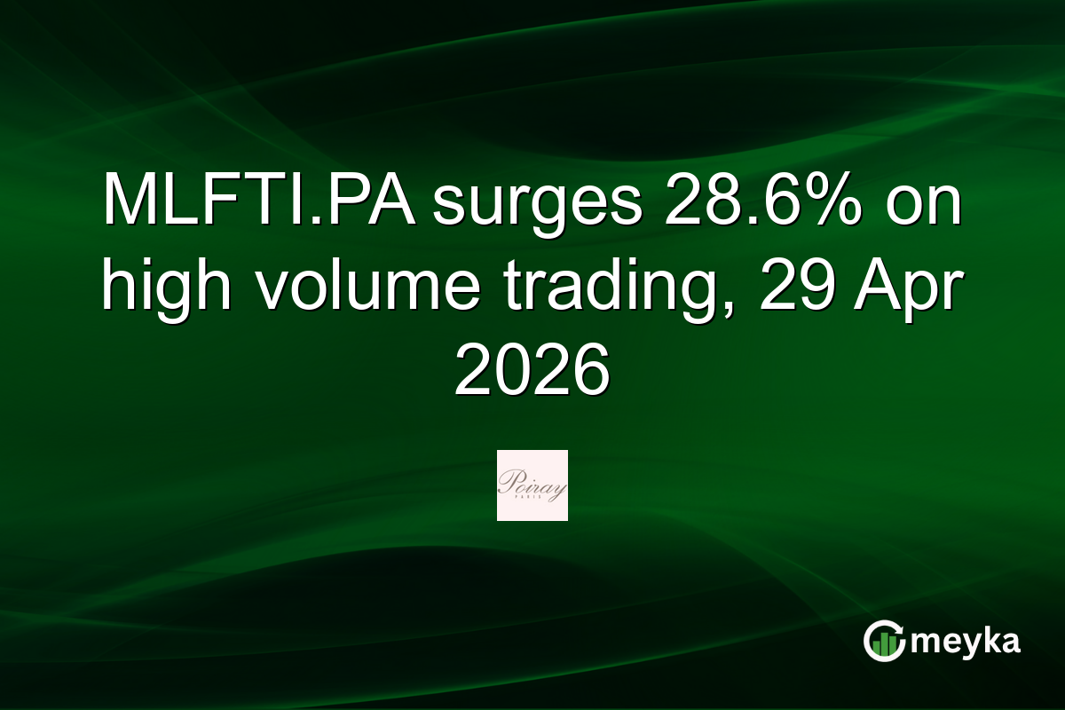 MLFTI.PA surges 28.6% on high volume trading, 29 Apr 2026