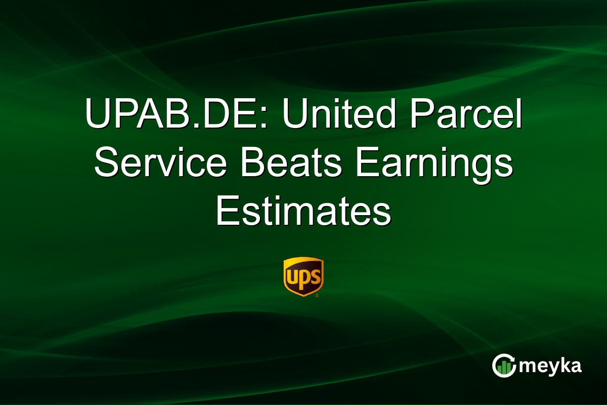 UPAB.DE: United Parcel Service Beats Earnings Estimates