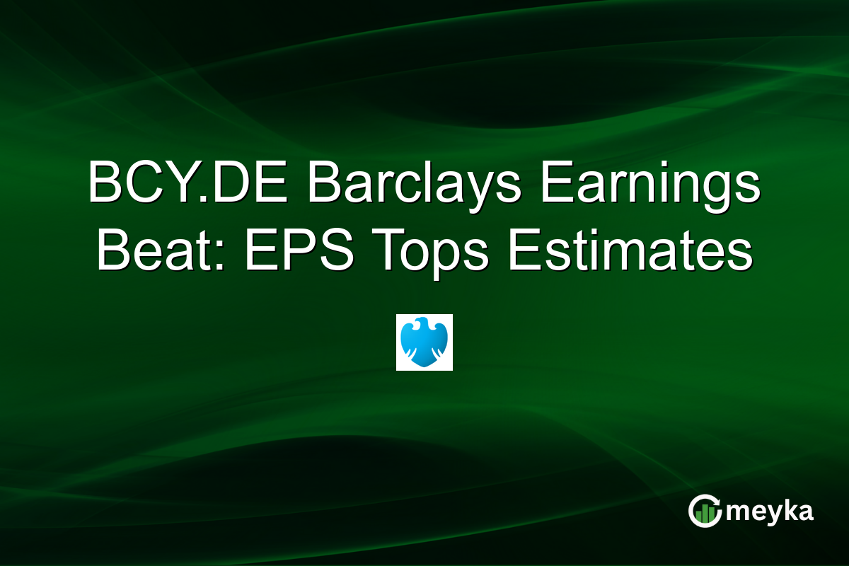 BCY.DE Barclays Earnings Beat: EPS Tops Estimates