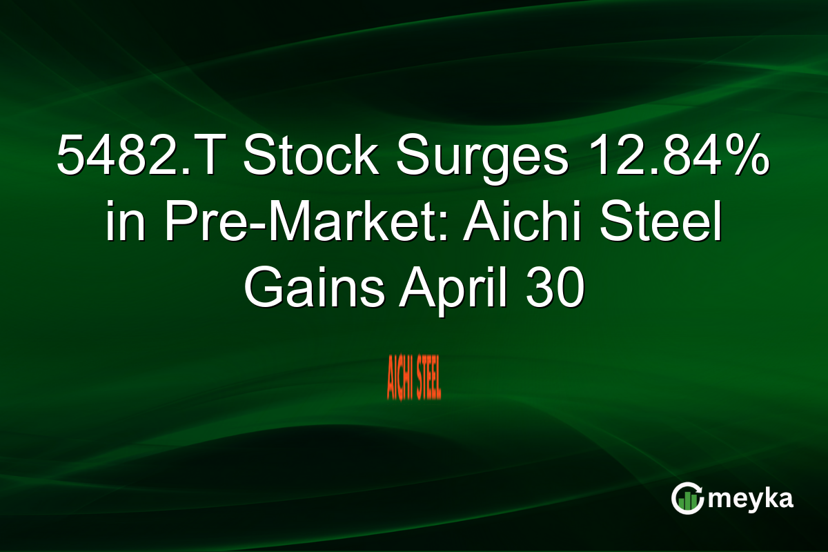 5482.T Stock Surges 12.84% in Pre-Market: Aichi Steel Gains April 30