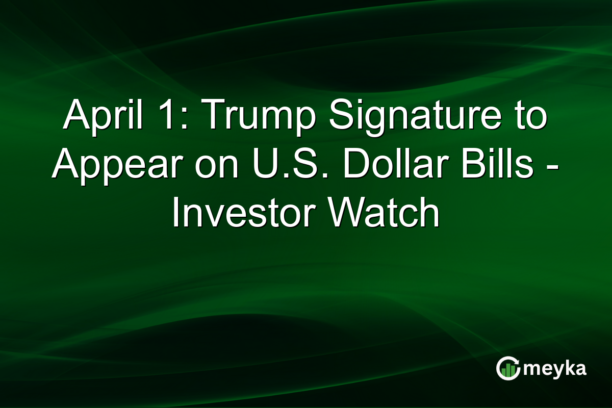 April 1: Trump Signature to Appear on U.S. Dollar Bills – Investor Watch