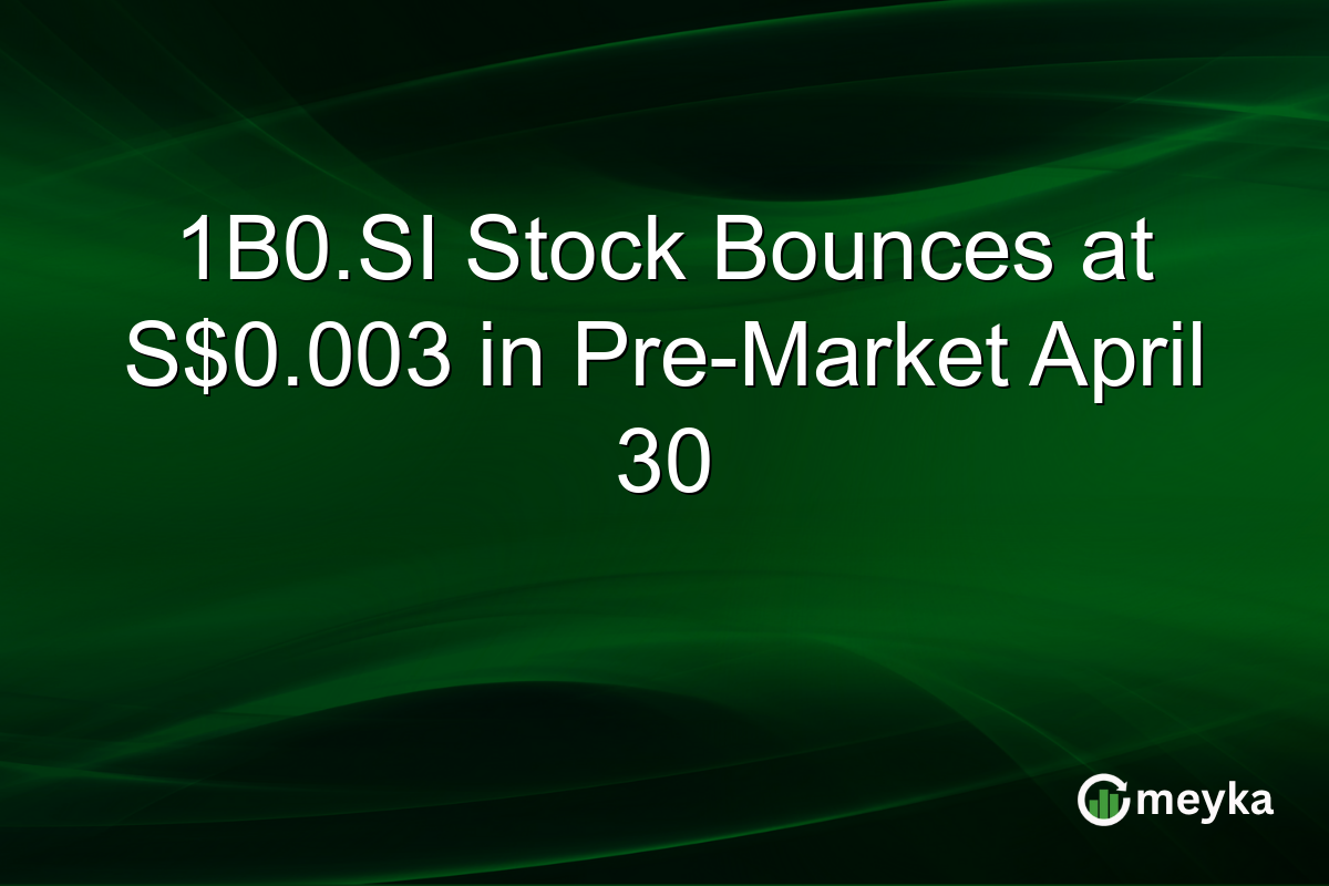 1B0.SI Stock Bounces at S$0.003 in Pre-Market April 30