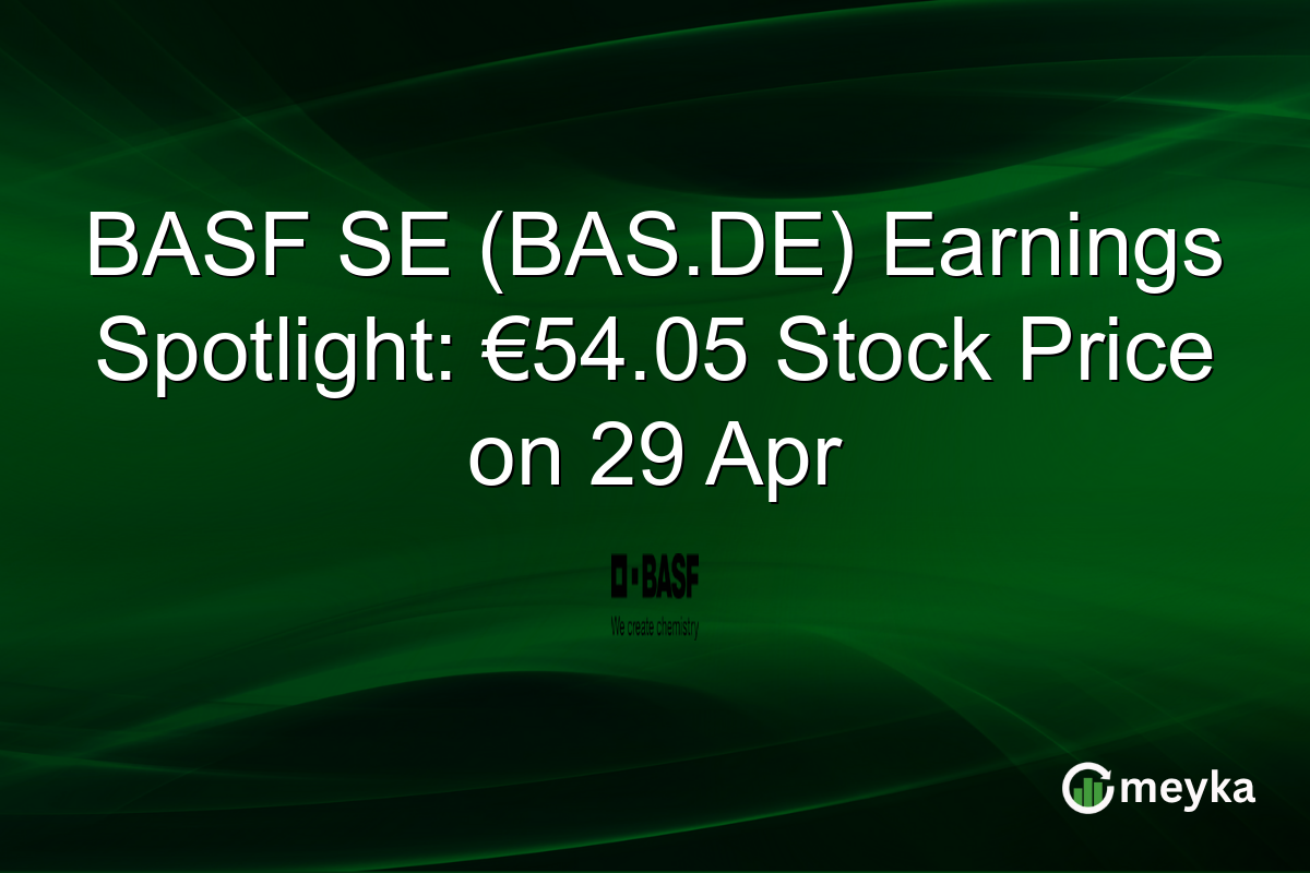 BASF SE (BAS.DE) Earnings Spotlight: €54.05 Stock Price on 29 Apr