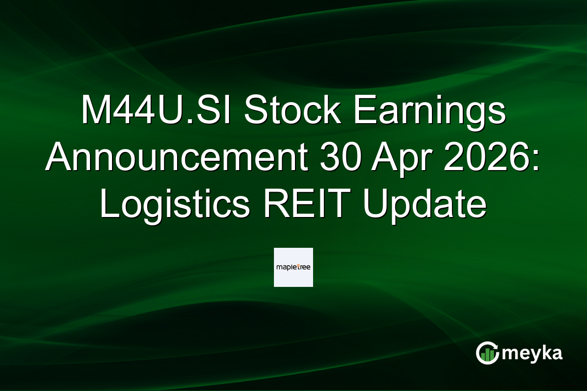 M44U.SI Stock Earnings Announcement 30 Apr 2026: Logistics REIT Update