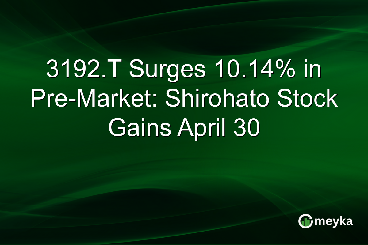 3192.T Surges 10.14% in Pre-Market: Shirohato Stock Gains April 30