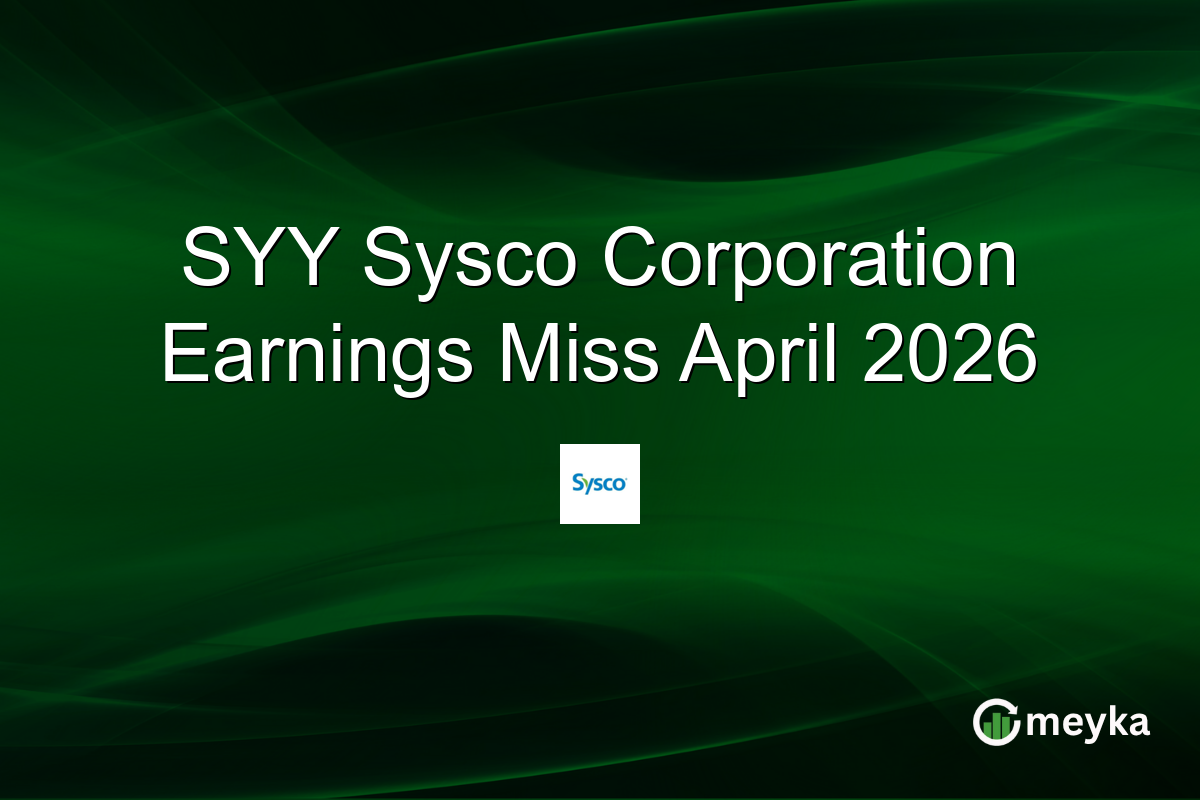 SYY Sysco Corporation Earnings Miss April 2026