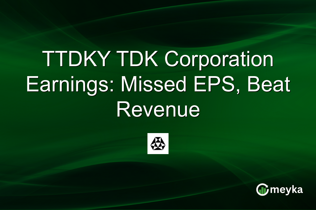 TTDKY TDK Corporation Earnings: Missed EPS, Beat Revenue