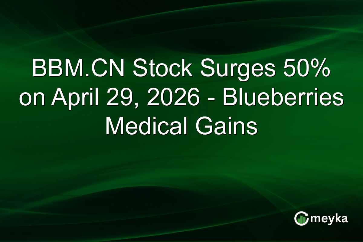 BBM.CN Stock Surges 50% on April 29, 2026 – Blueberries Medical Gains