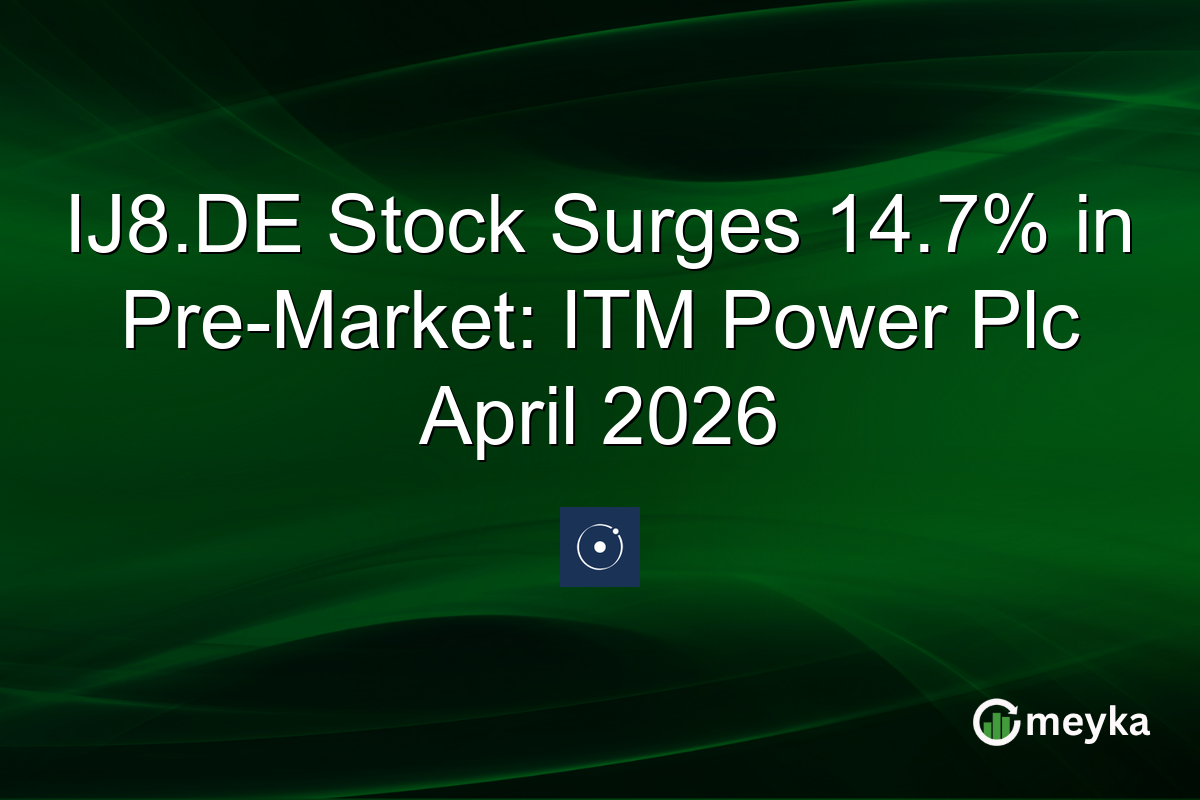 IJ8.DE Stock Surges 14.7% in Pre-Market: ITM Power Plc April 2026