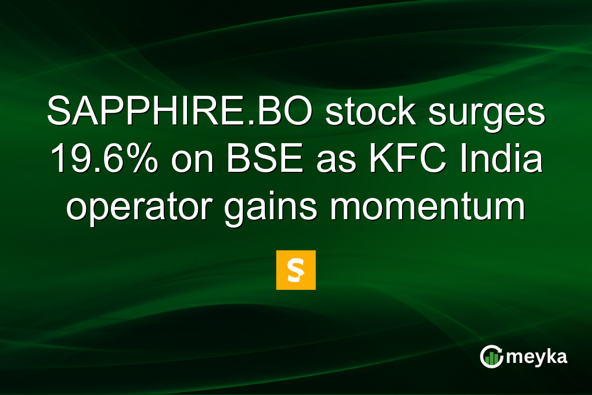 SAPPHIRE.BO stock surges 19.6% on BSE as KFC India operator gains momentum