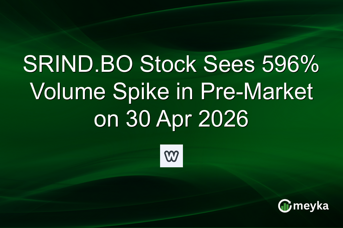 SRIND.BO Stock Sees 596% Volume Spike in Pre-Market on 30 Apr 2026