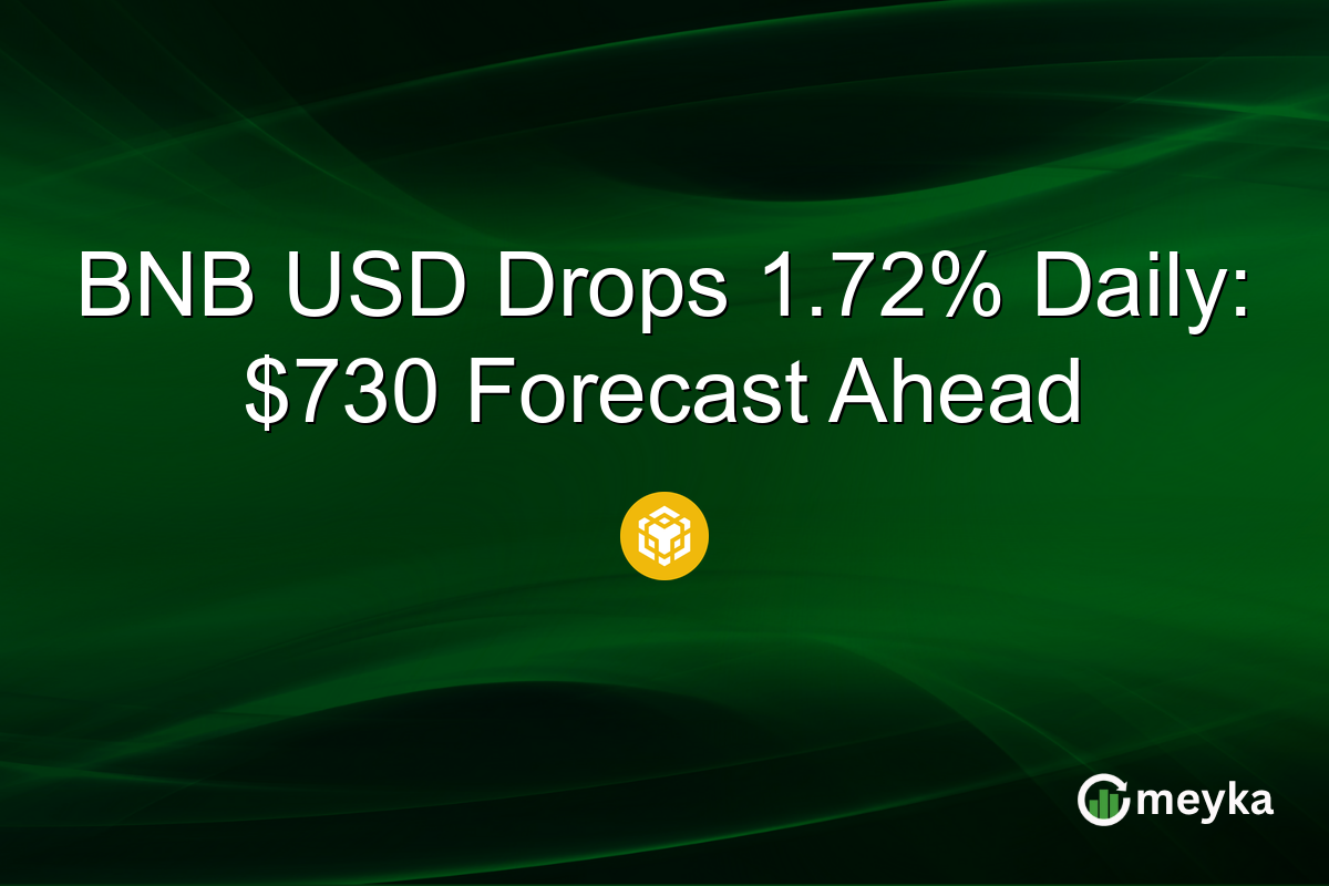 BNB USD Drops 1.72% Daily: $730 Forecast Ahead