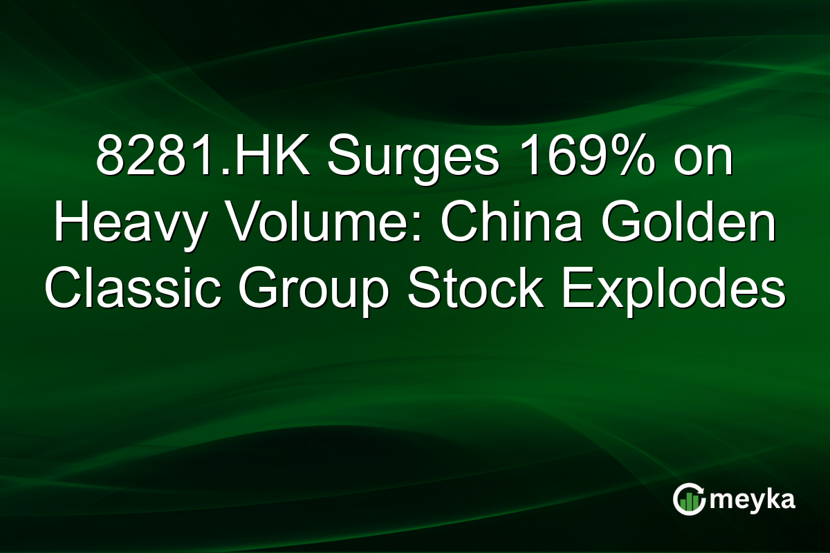 8281.HK Surges 169% on Heavy Volume: China Golden Classic Group Stock Explodes