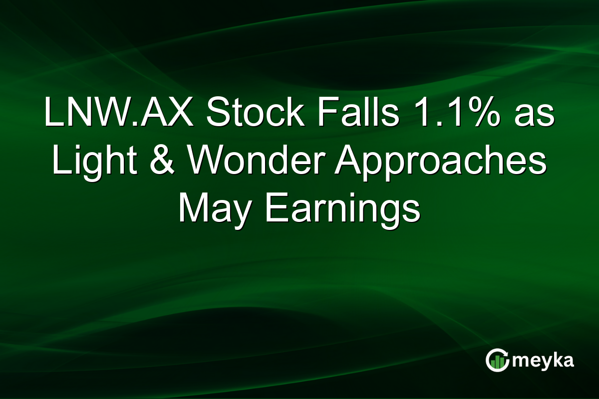 LNW.AX Stock Falls 1.1% as Light & Wonder Approaches May Earnings