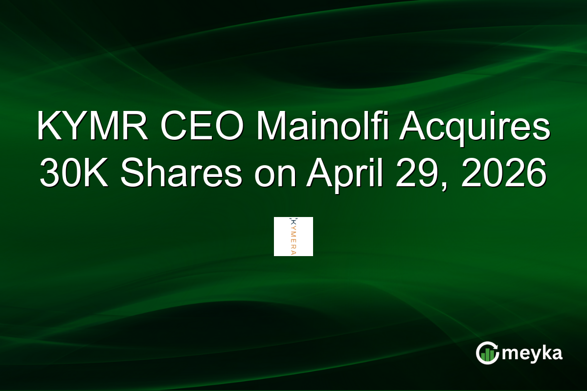 KYMR CEO Mainolfi Acquires 30K Shares on April 29, 2026