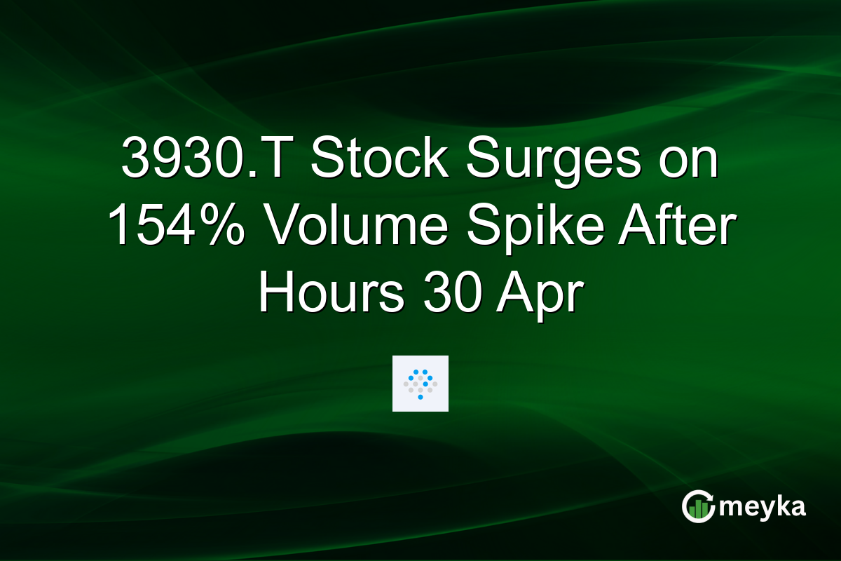 3930.T Stock Surges on 154% Volume Spike After Hours 30 Apr