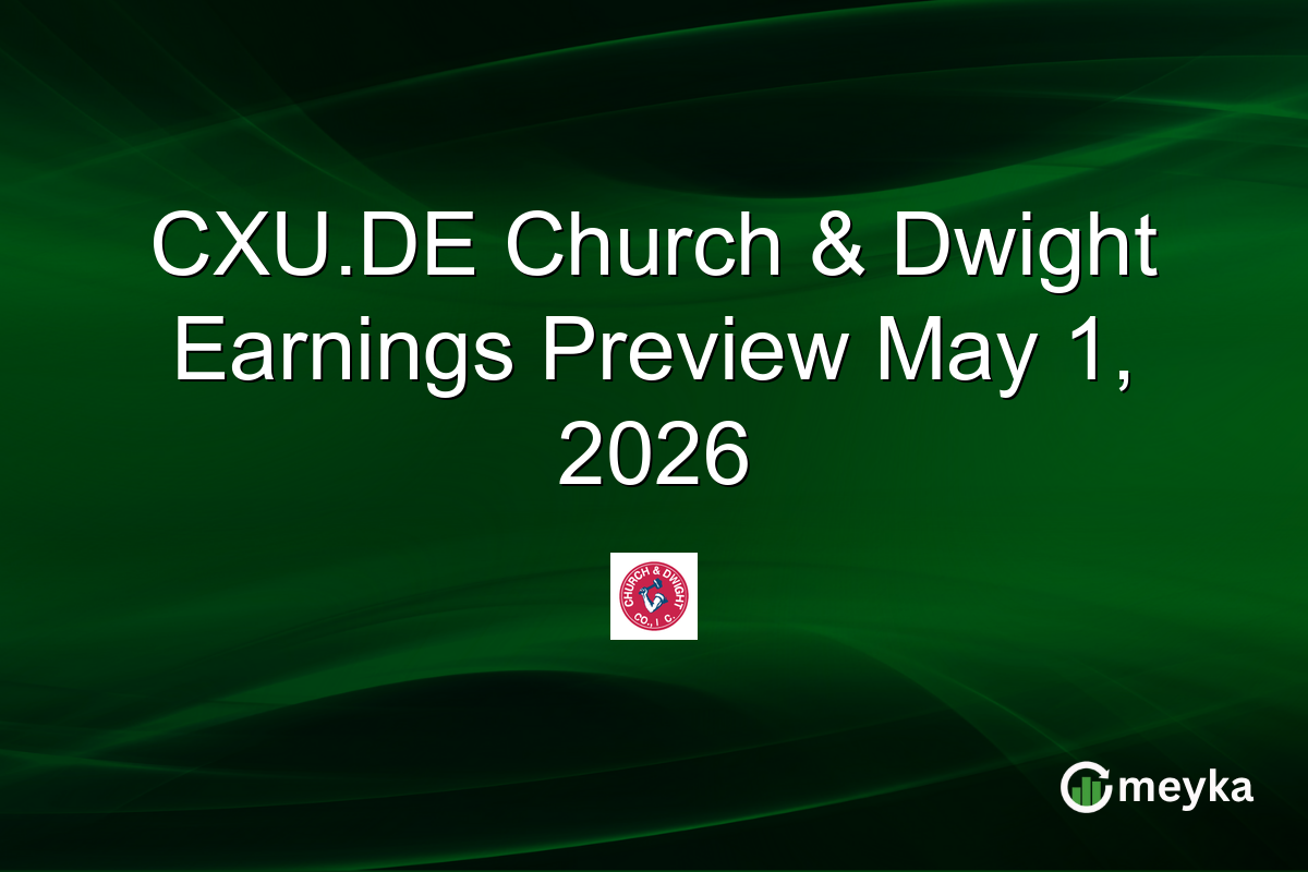 CXU.DE Church & Dwight Earnings Preview May 1, 2026