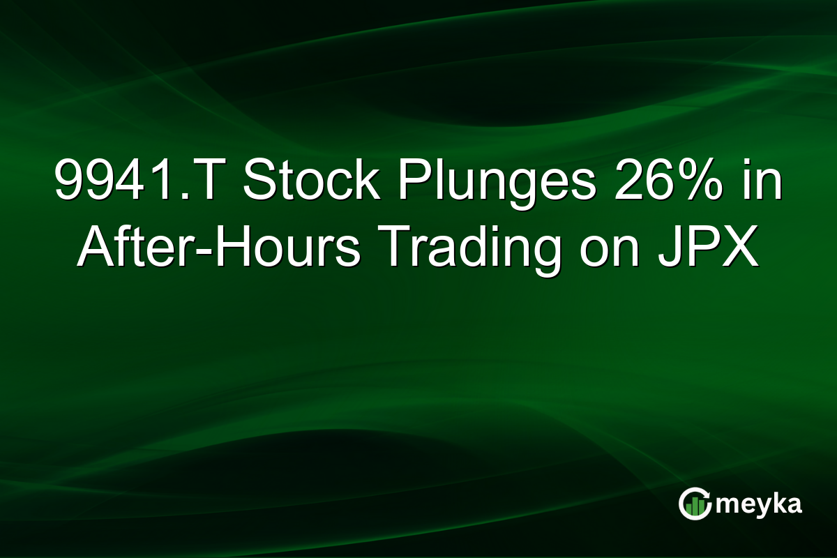 9941.T Stock Plunges 26% in After-Hours Trading on JPX