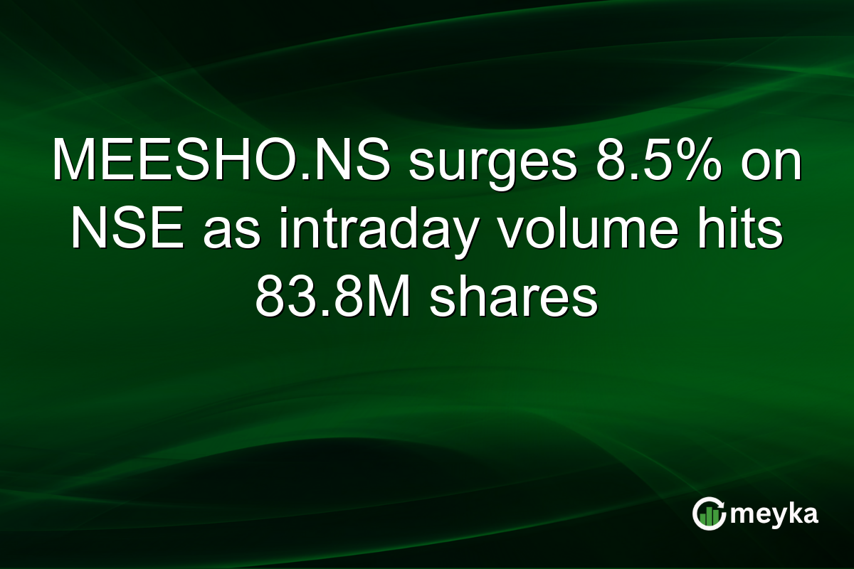 MEESHO.NS surges 8.5% on NSE as intraday volume hits 83.8M shares