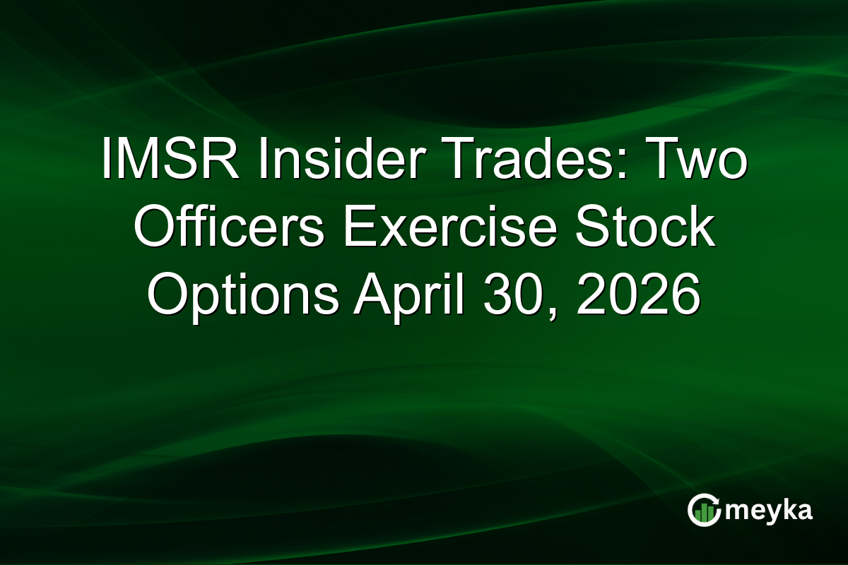 IMSR Insider Trades: Two Officers Exercise Stock Options April 30, 2026