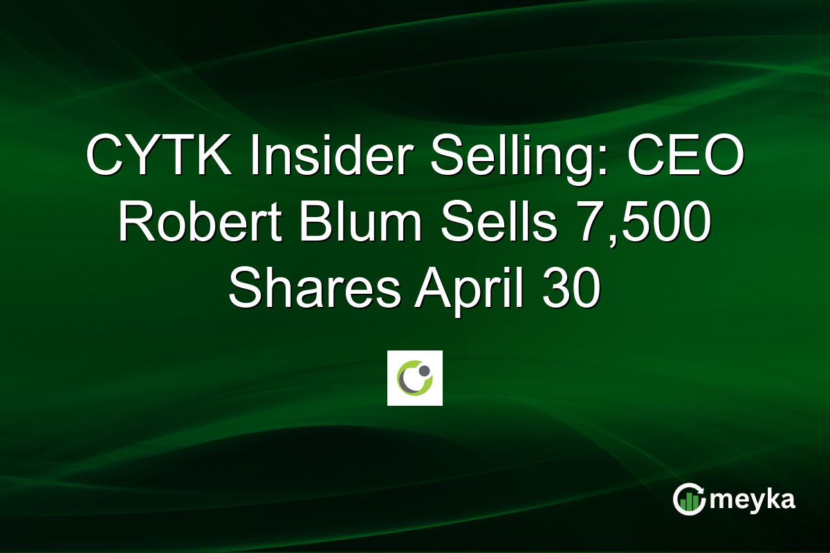 CYTK Insider Selling: CEO Robert Blum Sells 7,500 Shares April 30