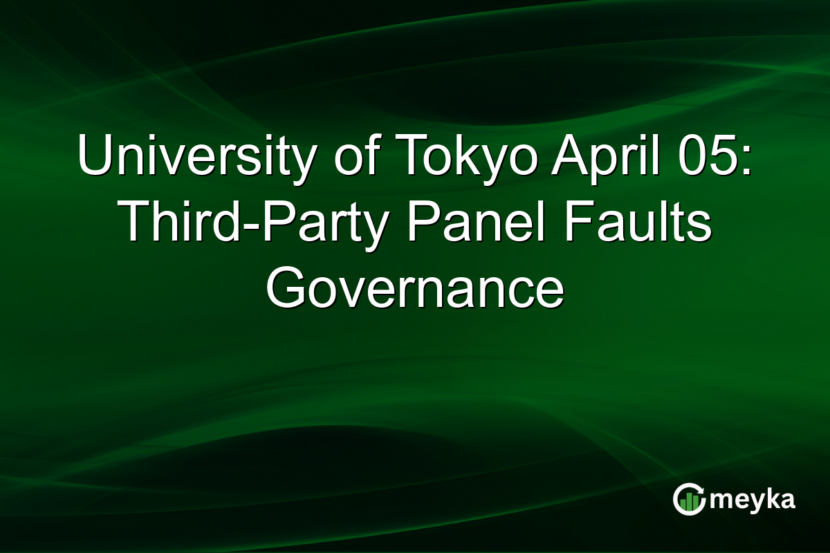 University of Tokyo April 05: Third-Party Panel Faults Governance