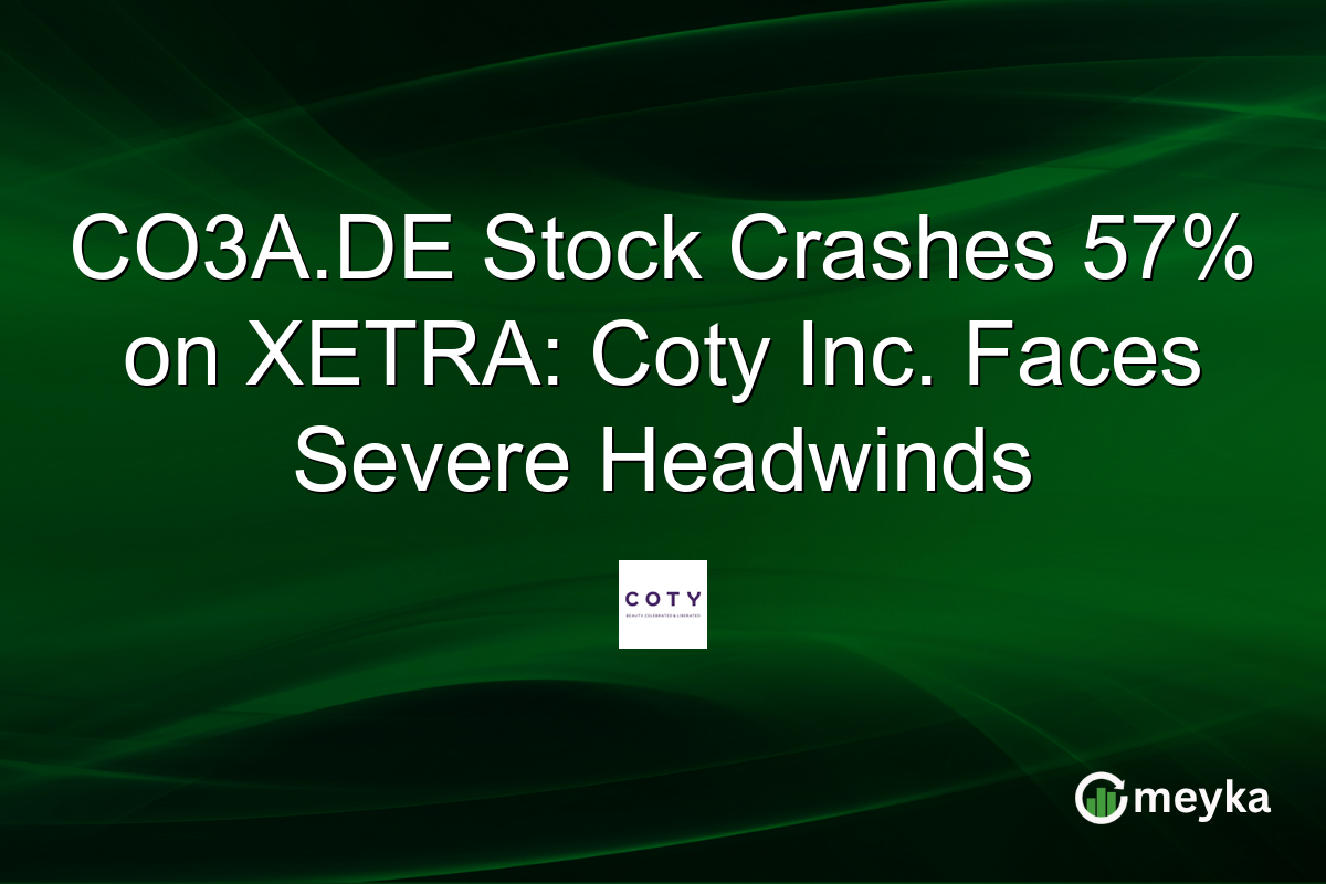 CO3A.DE Stock Crashes 57% on XETRA: Coty Inc. Faces Severe Headwinds
